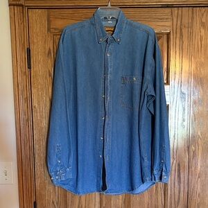 Casual Blue Denim Button-Down Shirt